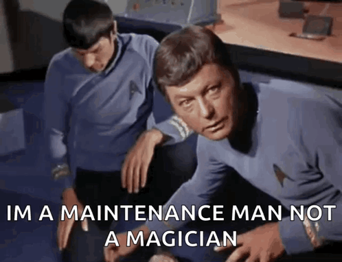Clip di Leonard McCoy che dice: 'Sono un uomo di manutenzione, non un mago!' (Star Trek)